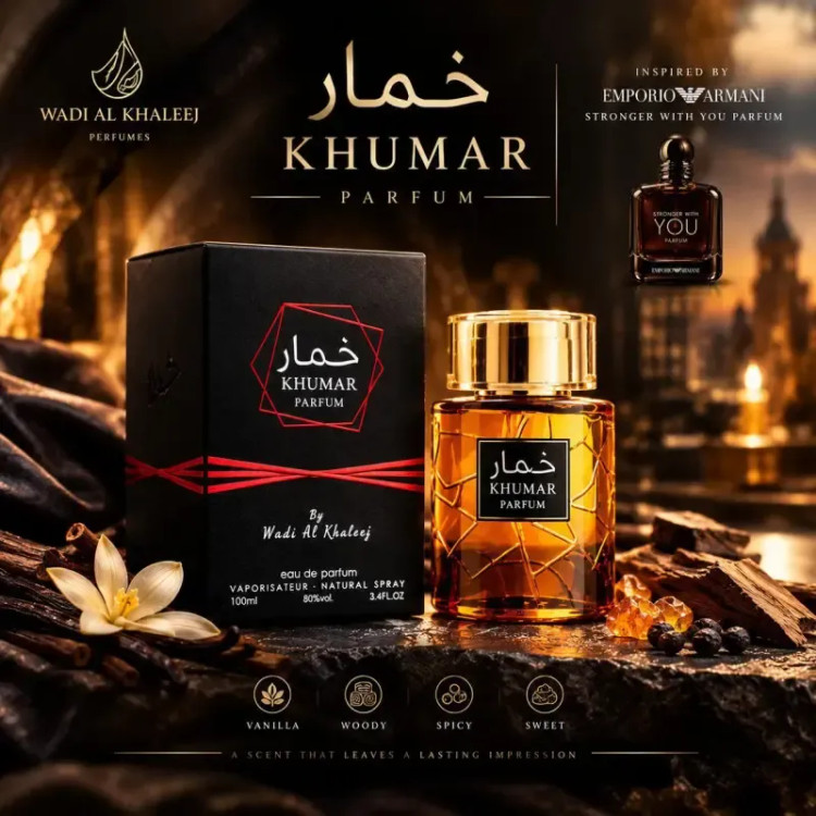 عطر ادکلن مردانه خمار پارفوم وادی الخلیج حجم 100 میل مشابه استرانگر ویت یو پارفوم