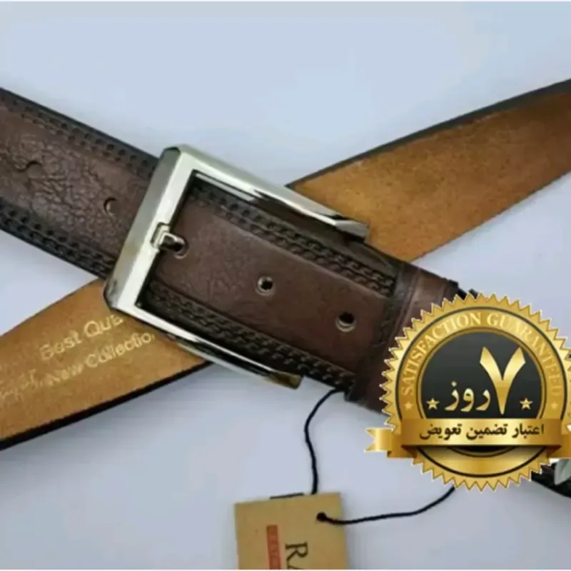 کمربند مردانه رابو چرم با پهنای 35 میلیمتر به همراه جعبه هدیه چوبی